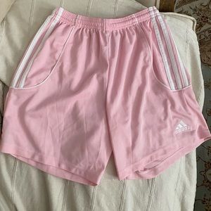 Adidas Girl’s Pink and White Soccer Shorts